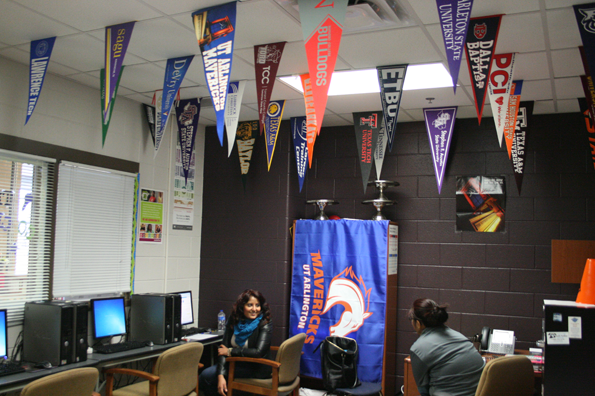 Students receive help from UTAs Go Center to get to college. 