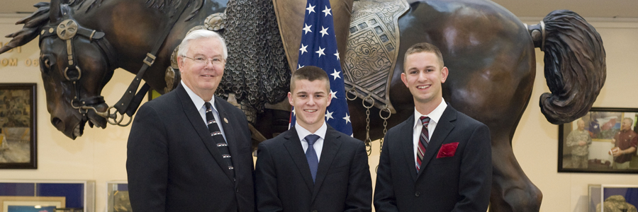 Thaddeus Brown, 12, and Christian Oldham, 12, receive their principal nominations from Congressman Joe Barton.