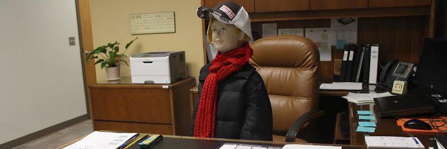 Olga, Ms. Longs friend, found in Dr. Butlers office, continues to prank faculty and staff. 