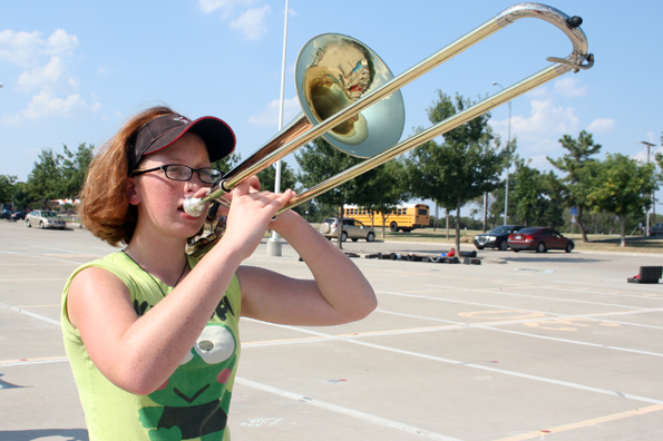 Nikki La Voie, 10, plays trombone.