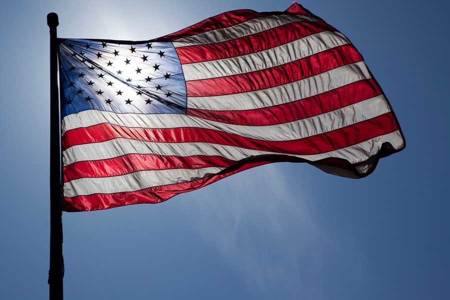American+flag+waving+to+celebrate+Veterans+Day.+