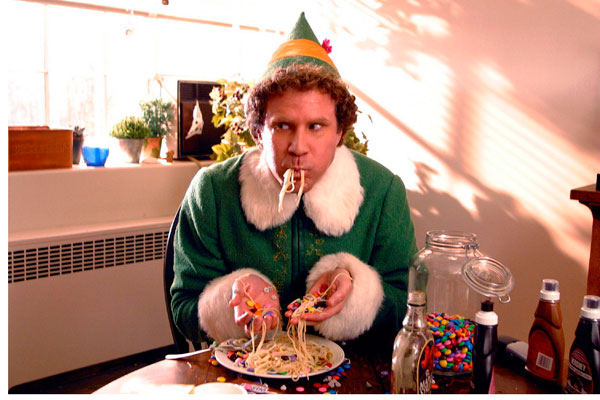 Will Ferrell plays as Buddy the elf in Elf, opening at number two in the box offices in 2003.