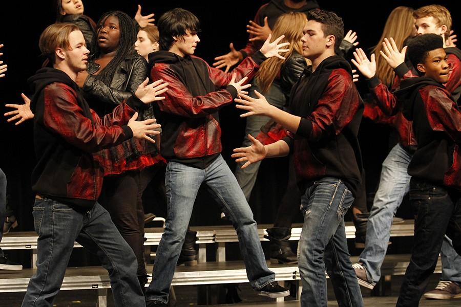 Show choir members rehearsed for their show in the Legacy PAC February 15.