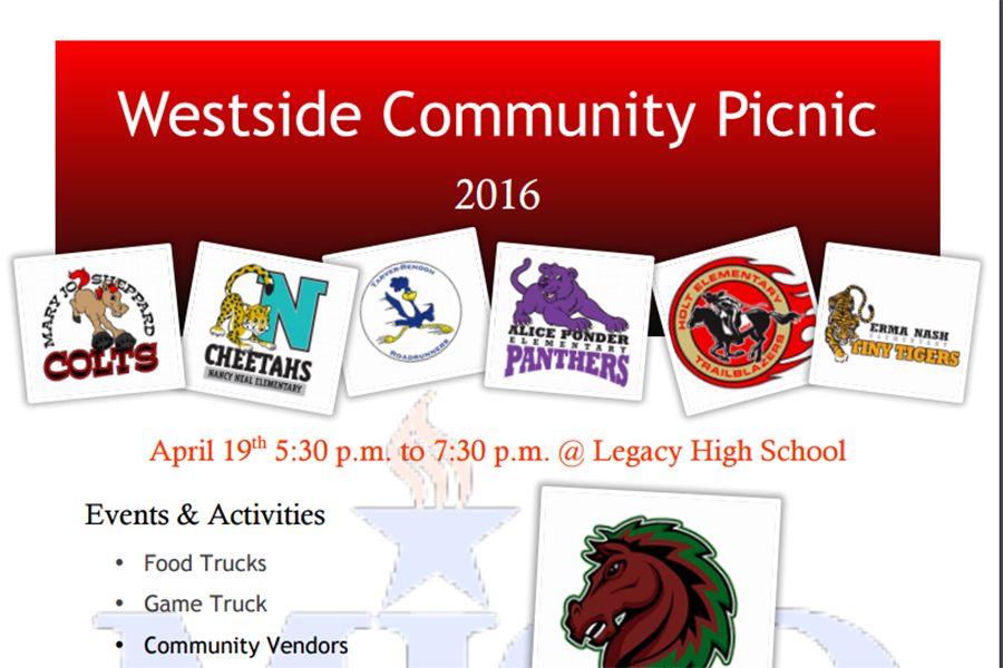 Legacys feeder schools may attend the Westside Community Picnic.