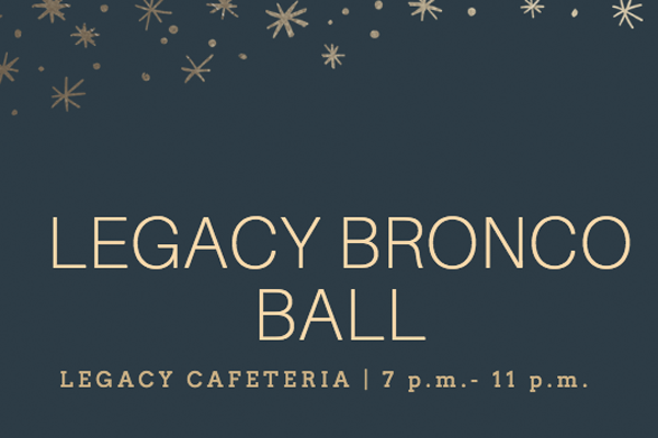 NHS will host Legacy’s first dance, the Bronco Ball, November 5 in the cafeteria. Pre sale tickets will be available for purchase on Friday, October 14. 