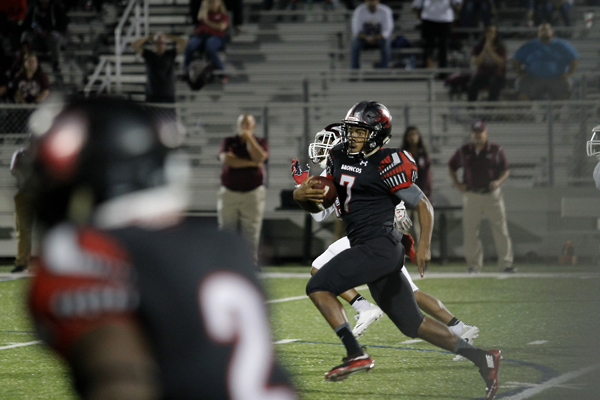 Kendall Catalon, 12, rushes the ball during Senior Night against Red Oak.