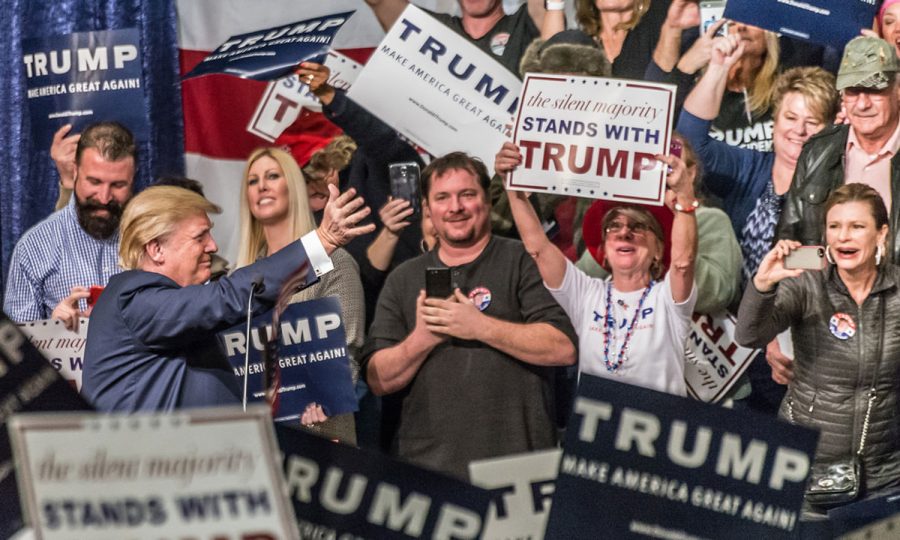 Trump speaks at a rally in Reno, Nevada. 