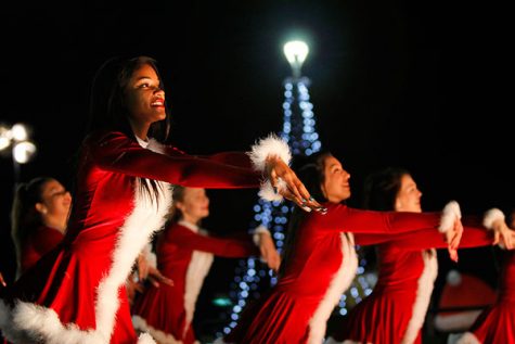Anaya Vance, 12, and other drill team members preform a dance at Toys for Tots. (Mia Trahan photo)