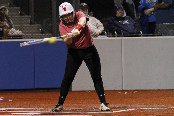 Erin Keating, 12, makes contact with the ball during a game against Brewer.