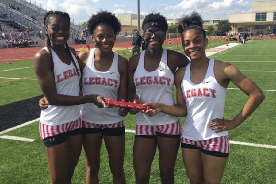 JaLeesa Giles, 12, (left) Lyric Turner, 12, JaLyric Giles, 10, and Maquela Noel, 12, (right) qualified for the regional track meet.