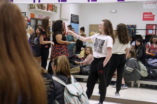 Senior Brittyn Sutton helps lead the choir summer breakfast over the summer. Sutton and 11 other Bronco singers placed well enough in All-State Choir Auditions to advance to the third round of auditions.