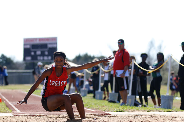 Rachel Darden, 10, jumps at last seasons Annual Bronco Relays. This season, the meet will be held on Feb. 15. 