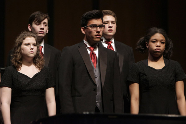 Members of the Legacy Chamber Choir perform. They have prepared for the Festival di Voce all year, and will have a run through performance at the PAC on April 24.