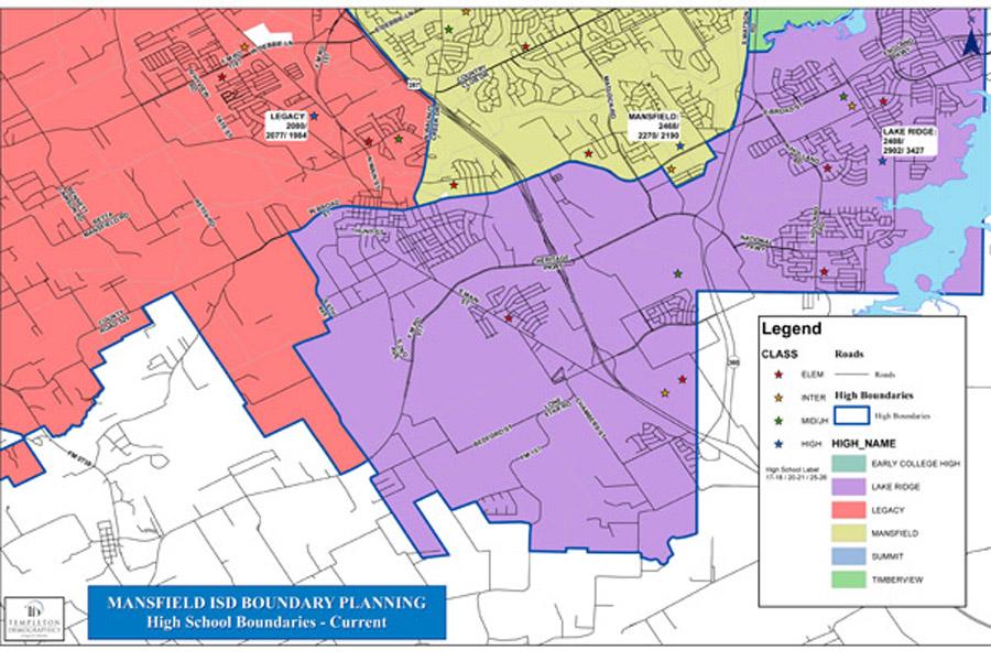 The current zones for Mansfield ISD high schools are no longer feasible to accommodate recent population growth. Discussions about new plans have begun and will determine revised zoning areas. Courtesy Photo