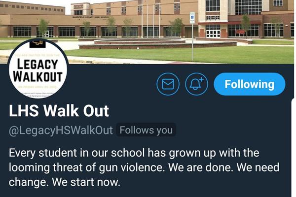 The LHS Walkout Twitter account which was used to plan the April 20 walkout.