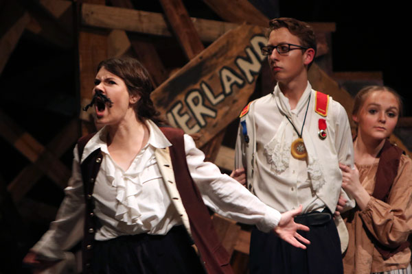 Katy Thomas and Andrew Bates, 12, perform "Peter and the Starcatcher" during preview night on Oct 17. The show will run until Oct 21. 