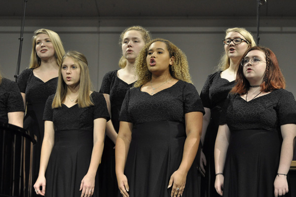 Students from the Legacy Ladies Choir perform at their Fall Preview concert on Oct. 16. They will perform again on Dec. 13. 