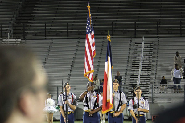 JROTC performs during homecoming. The new  sergeant major arrived on May 3.