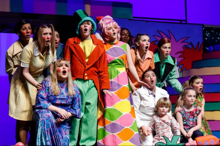 Students perform as Whos in Whoville in Suessical the Musical.  (Seth Miller photo)
