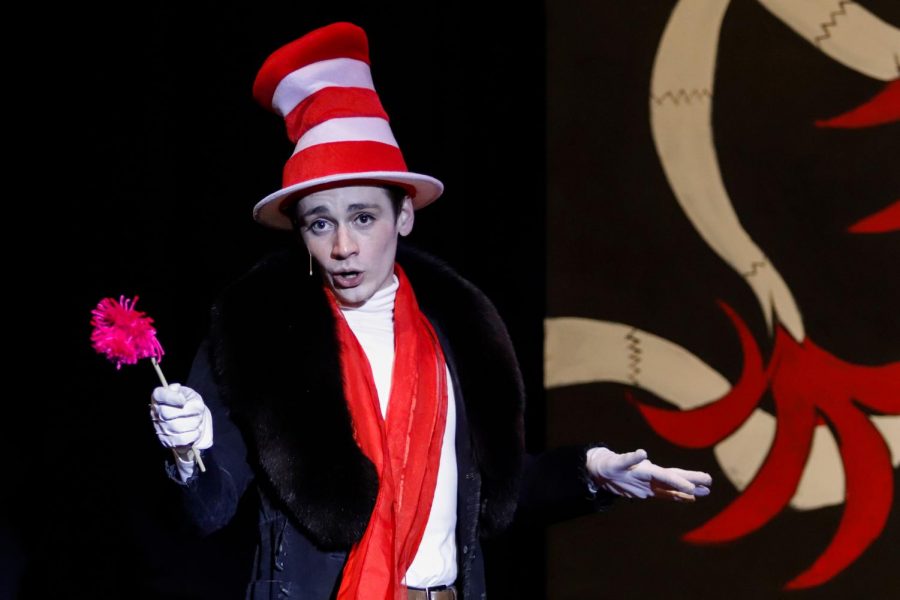 Garrick Hague, 12, performs as the Cat in the Hat. (Seth Miller photo)