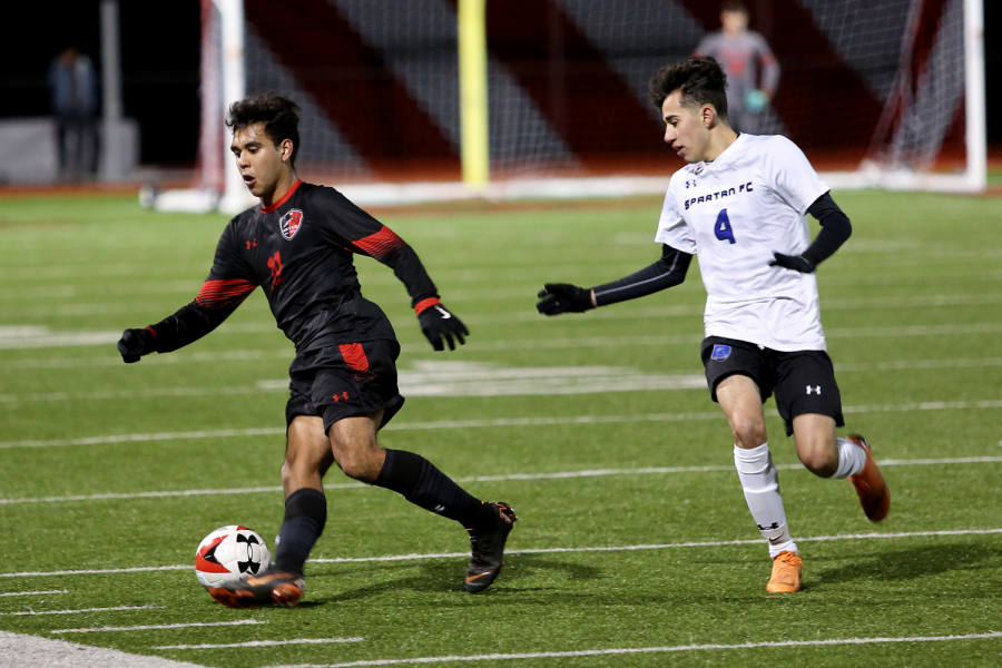 [file photo] Bruno Gallegos, 12, dribbles the ball in a game versus Burleson Centennial during the  2019 season.