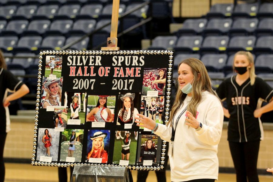 Drill Team Assistant Coach Alexandria is inducted into the Silver Spurs Hall of Fame on Oct. 23.