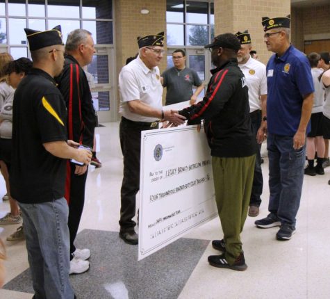JROTC received funds from the American Legion. These funds will go toward the new Air Rifle Marksmanship Team. 