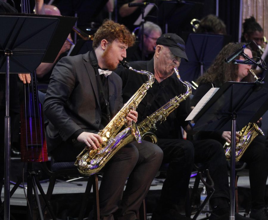 Hilton Bryce, 12, performs at the Jazz Bash on March 4 at the Dr. Jim Vaszauskas Center for the Performing Arts.