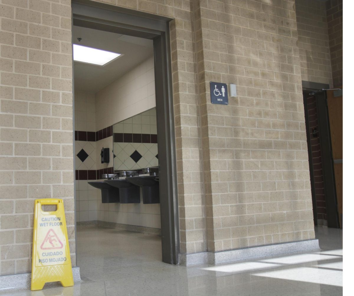 Entrance doors on many bathrooms across campus were removed over the summer. Administrators have seen a decrease in vaping and drug-related referrals following the change.