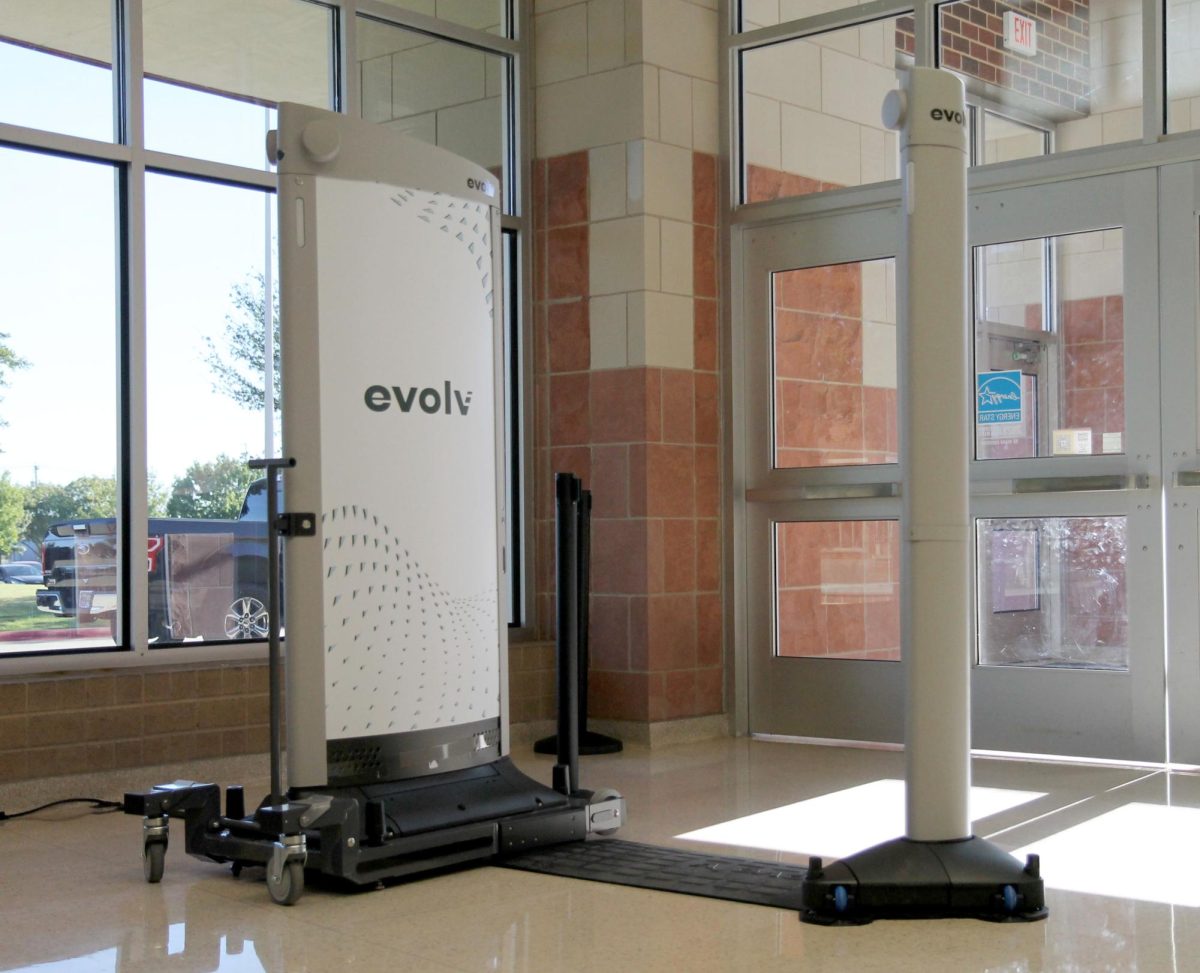 The+Evolv+Express+weapons+detection+system+does+not+require+students%2C+staff%2C+or+parents%2C+to+stop+or+slow+down+when+entering+the+building.+The+system+was+installed+Oct.+18%2C+and+will+begin+scanning+Oct.+25.