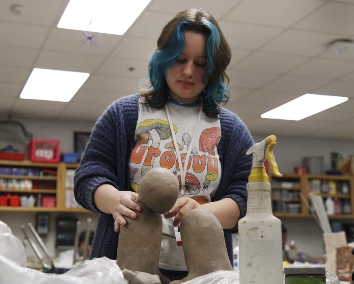 Junior Alexia Mouncher works on a project in art. Mouncher is a Wales native and moved during the COVID-19 pandemic.