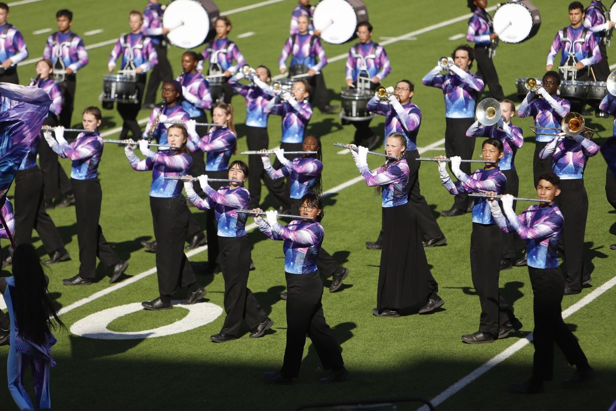 Members of the band compete at a UIL competition in Midlothian on Oct. 7.