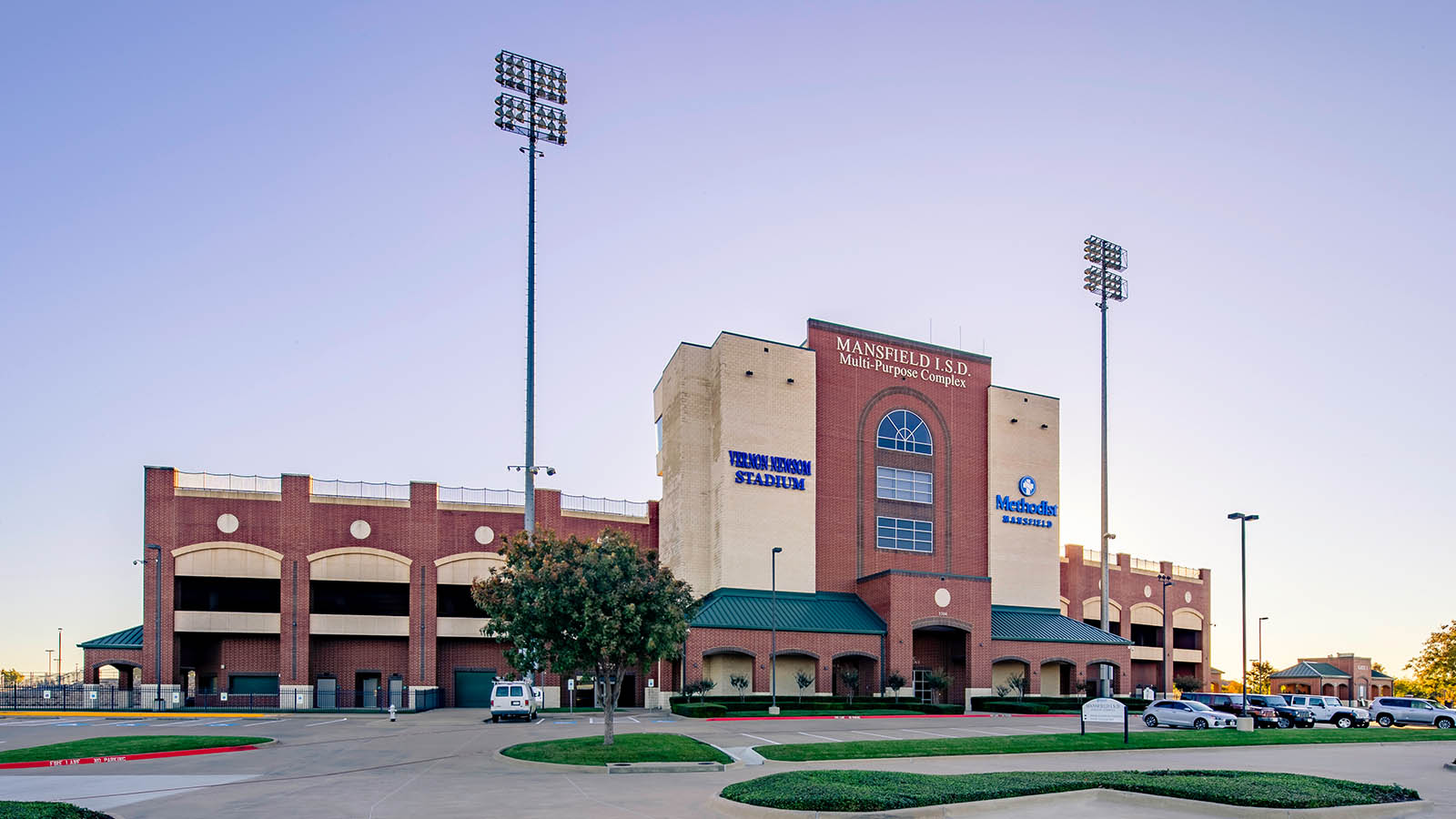 Verson Newsom Stadium, built in 2006, as well as R.L. Anderson Stadium will receive renovations and turf replacements should voters approve the $777 million bond. Huckabee Inc.