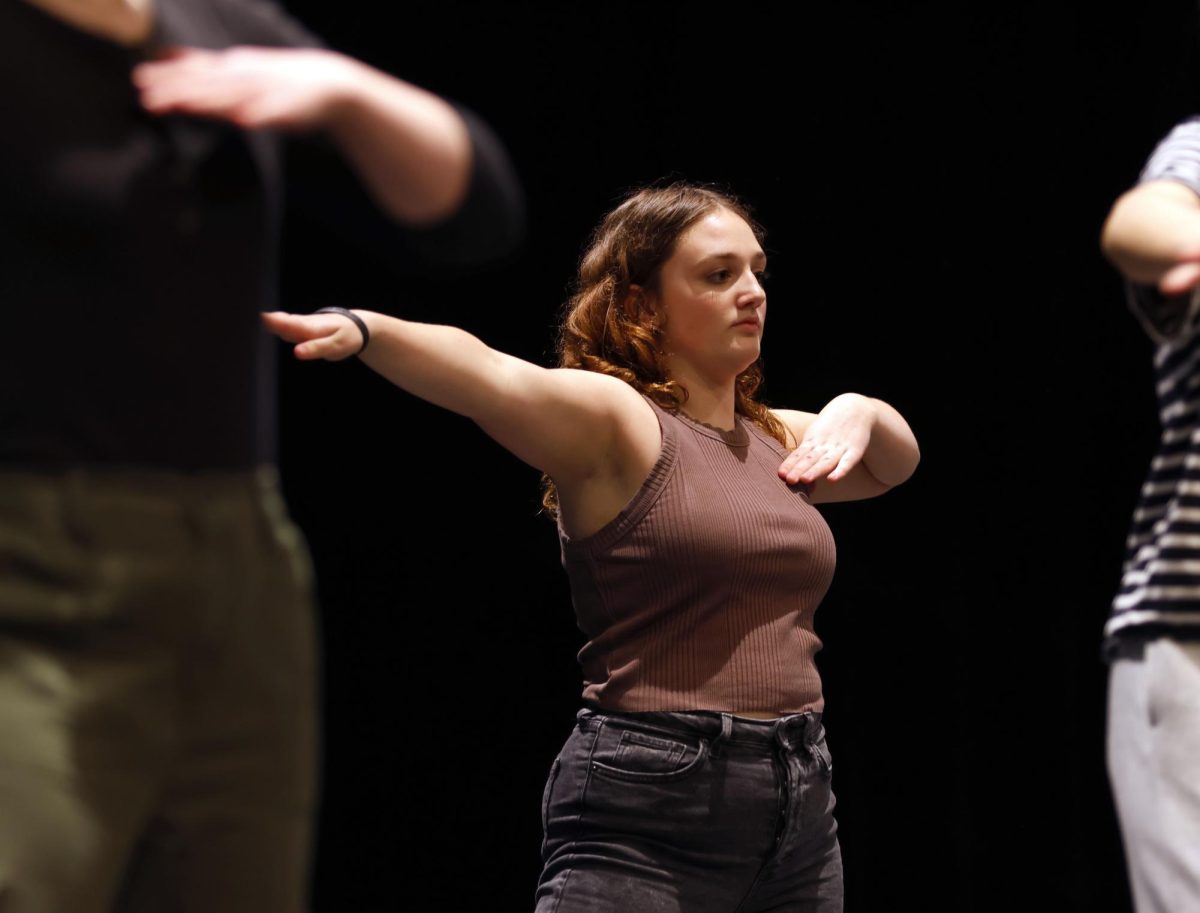 Brynn Thompson, 12, learns choreography during musical auditions on Aug. 28. Auditions were held for the "25th Annual Putnam Spelling Bee" which will be performed on Oct. 24-27.