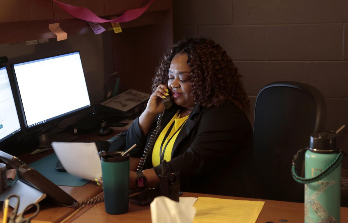 Dr. Kennedy works in her office on Sep. 4. She moved here after teaching high school English I and English II in DeSoto and Cedar Hill for 10 years.