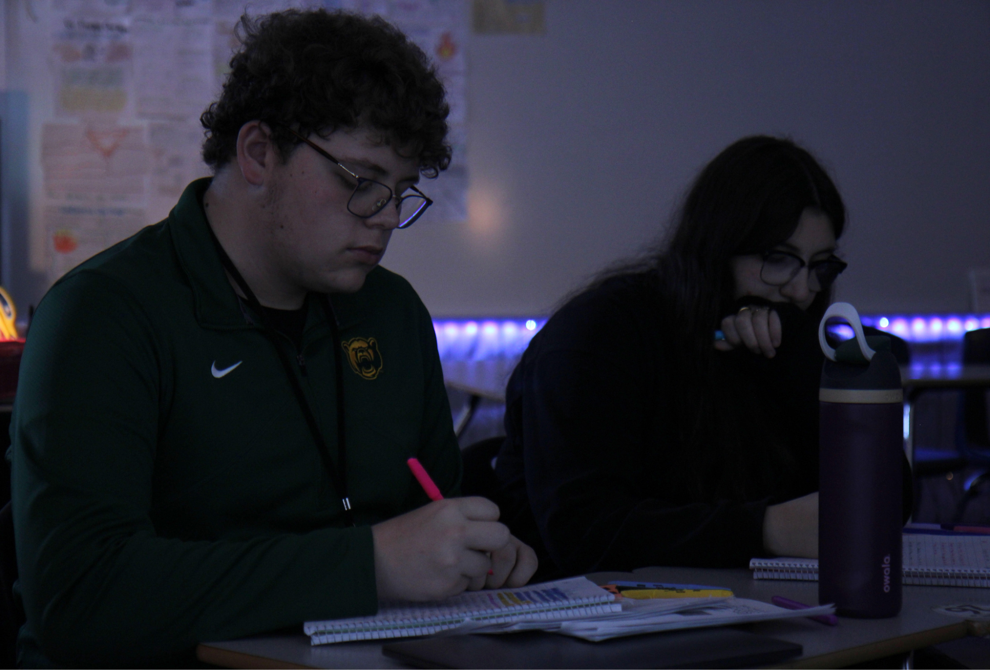 Senior Nathan Flood works in class. Flood plans to graduate a year early with the 2025 graduating class.